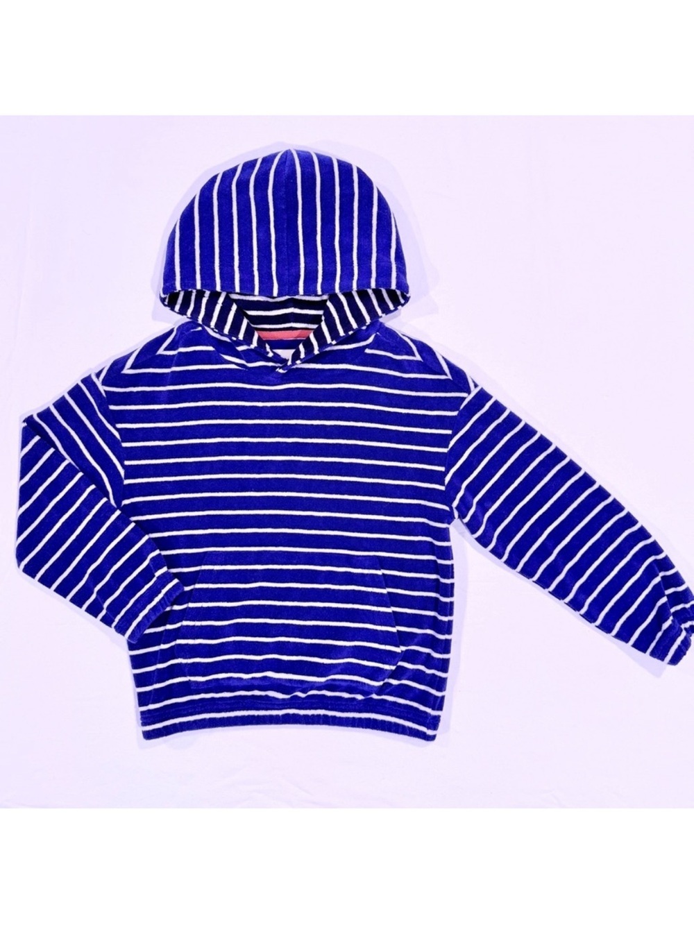 New Mini Boden Toweling Throw Boys 5-6 Y Girls Striped Hooded Beach Cover Shirt
